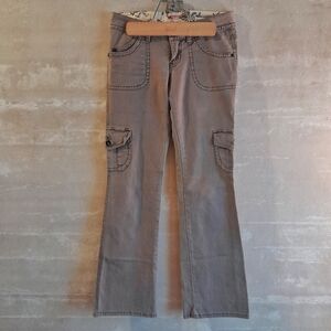 453a. light brown vintage Union Bay low rise cotton y2k cargo pants, 3